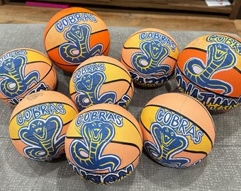 Custom Painted Basketballs invitations - Mini size 1 balls