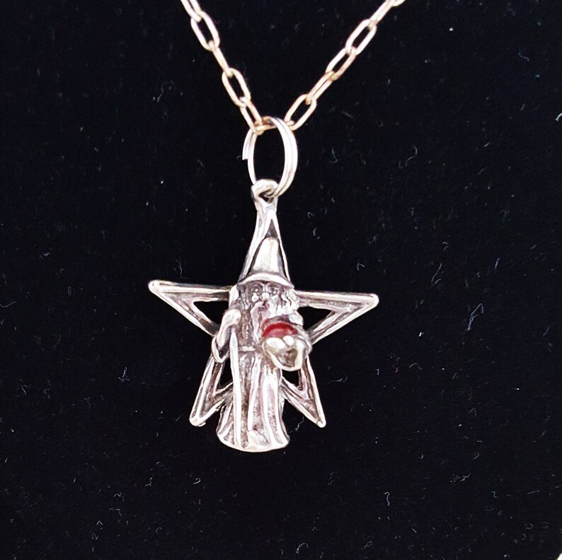 Wizard Pentagram Pendant Crystal Ball - Red Crystal Ball Pendant Wizard Pentagram Pendant Crystal Ball - Red Crystal Ball Pendant