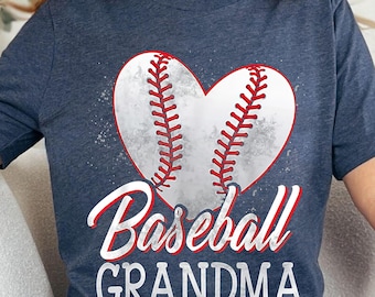 Baseball Grandma Heart Design: Sports Shirt PNG (Digital Download)