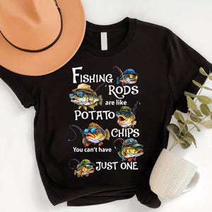 Fishing Rods Are Like Potato Chips Png - Funny Fishing Png - Fisherman Quote Png - Fishing Lover Png - Bass Fishing Png