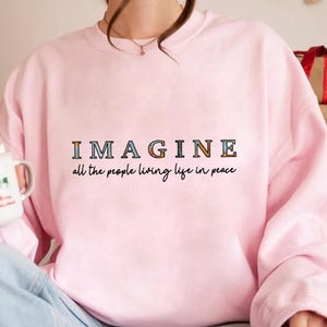 Imagine All the People Living Life in Peace Digital PNG | Inspirational Peace Quote Design for DIY Crafts, Apparel, and Home Decor