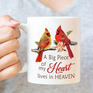 A Big Piece of My Heart Lives in Heaven PNG | Cardinal Memorial Sublimation Design | In Loving Memory Digital Art | Remembrance Print