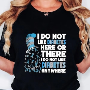 I Do Not Like Diabetes Here or There Awareness PNG | Diabetes Awareness Digital Design | Support Graphic Download