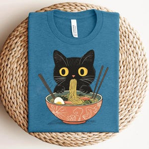 かわいい黒猫ラーメンPNG - Tシャツ、ステッカー、工芸品のための愛らしい猫好きのデジタルデザイン