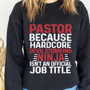 Funny Pastor PNG - Hardcore Devil Stomping Ninja Christian Quote Clipart for T-Shirts, Hoodies, Mugs, Posters