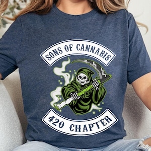 Sons of Cannabis 420 Chapter PNG - Grim Reaper Weed Design - Funny Stoner Digital Download