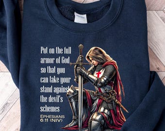 Full Armor of God PNG - Ephesians 6:11 Bible Verse Digital Download -Christian Knight Design for Sublimation - Faith-Based Printable Graphic