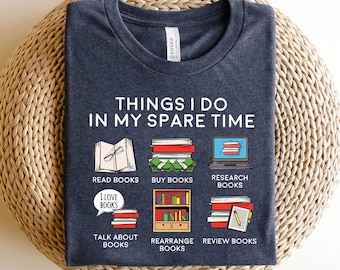 Things I Do in My Spare Time - Book Lover PNG for T-Shirts, Mugs & Tote Bags | Perfect for Readers  Bookworms