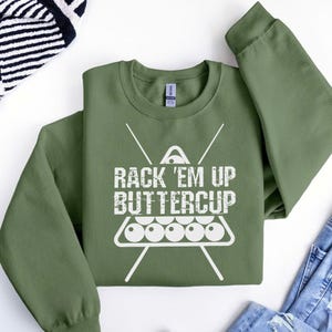 Rack &#39;Em Up Buttercup PNG - Billiards Pool Digital Design - Funny Pool Player Graphic for Sublimation