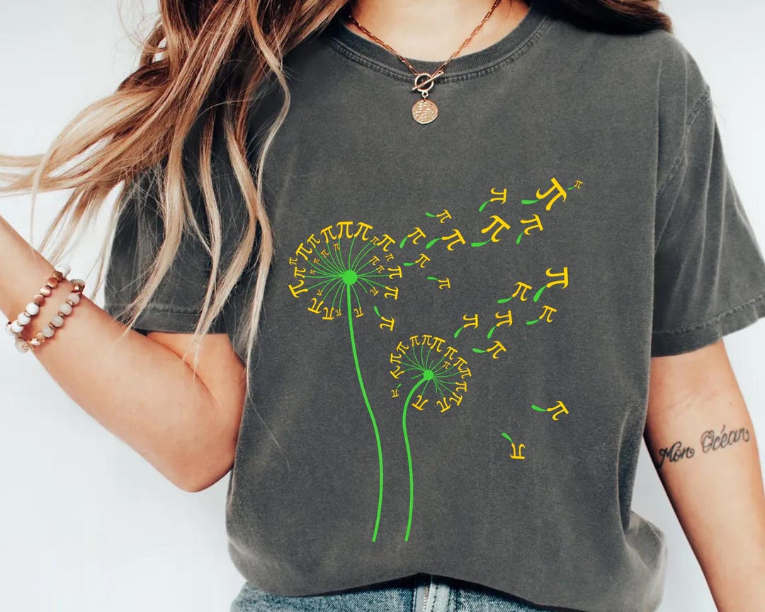Pi Day Dandelion Shirt, Math Teacher Tee, Funny Math Shirt, Pi Symbol ...