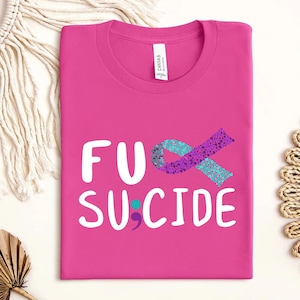 Anti-Suizid-Aufklärungs-PNG-Datei - FU Suizid, Semikolon-Symbol, Teal & Purple Ribbon PNG für die Unterstützung der psychischen Gesundheit - Suizid-Aufklärungsdatei