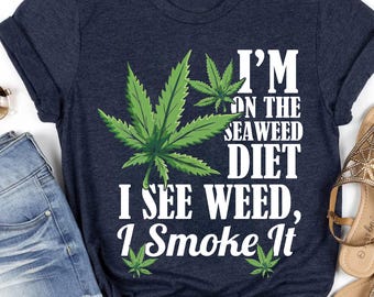 I'm on the Seaweed Diet PNG - grappig wietontwerp - sublimatie cannabisliefhebber - digitale download