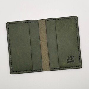 The Davison Wallet | Emerald Green Badalassi Carlo Pueblo Veg Tanned Full Grain Italian Cowhide Leather Slim EDC Bifold Card Cash Holder