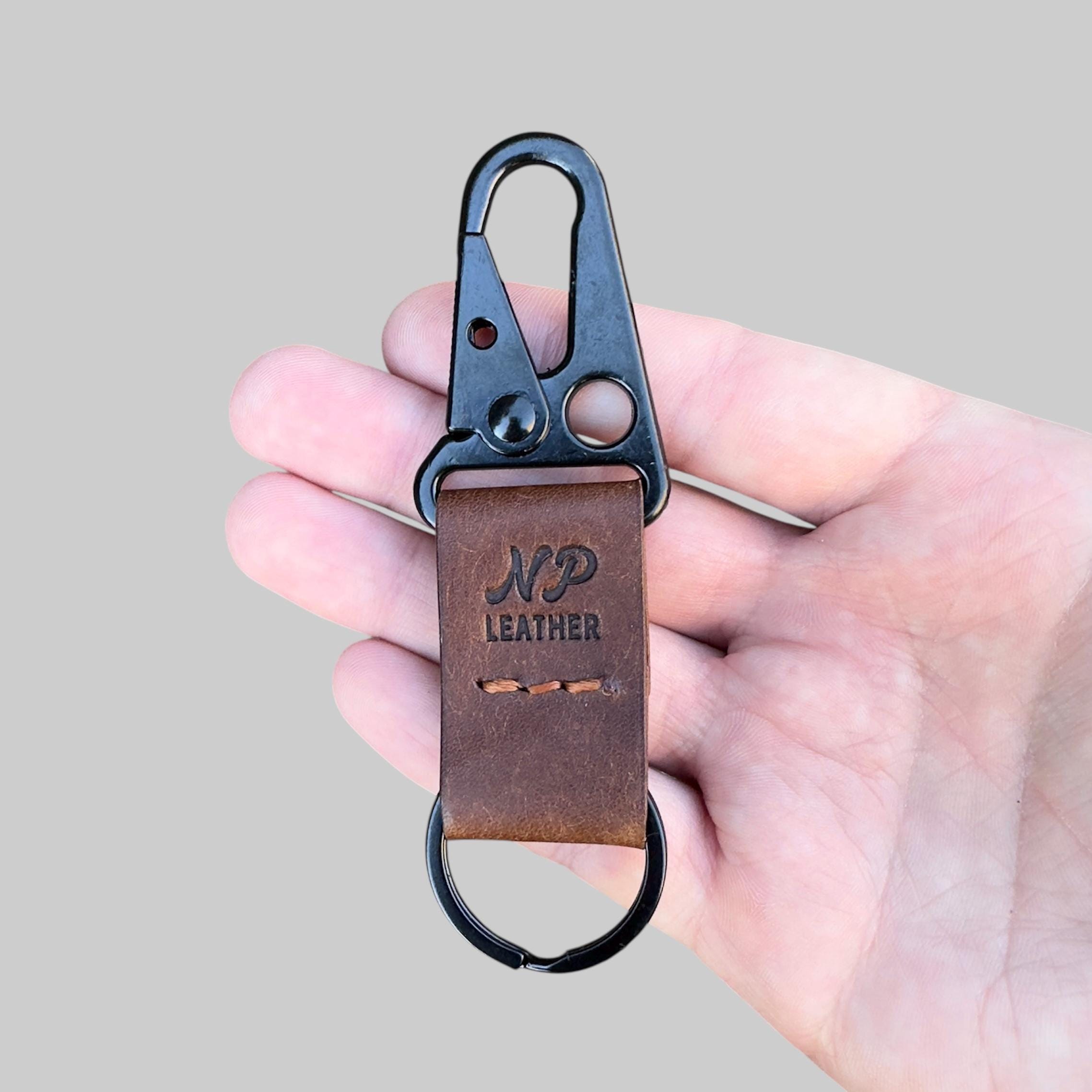 Arches Keychain: Walnut Brown Pueblo Italian Luxury Leather