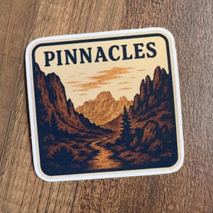 autocollant Pinacles | Vintage parc national californie Dessin