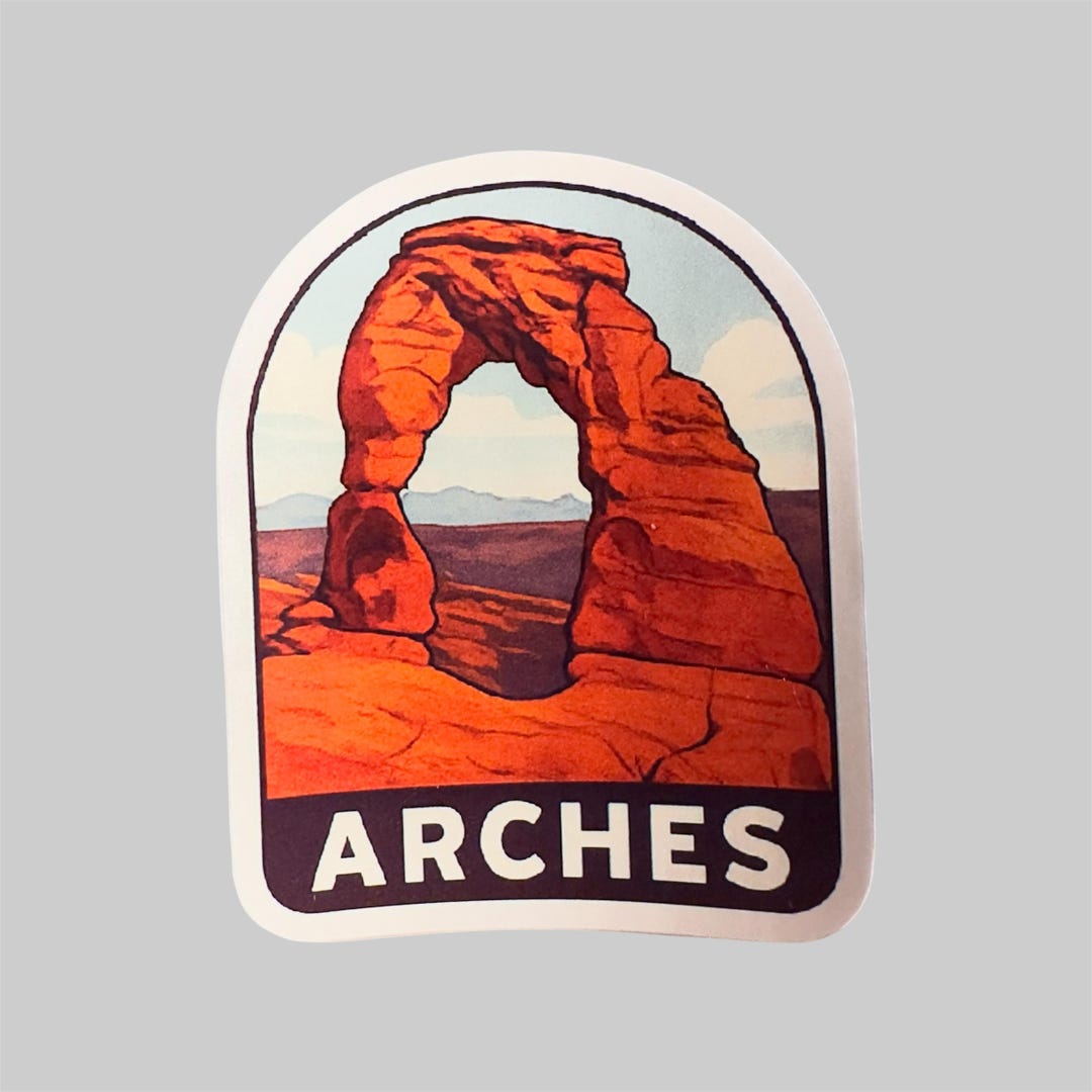 Arches Sticker: Utah National Park Vintage Drawing Decal - Etsy