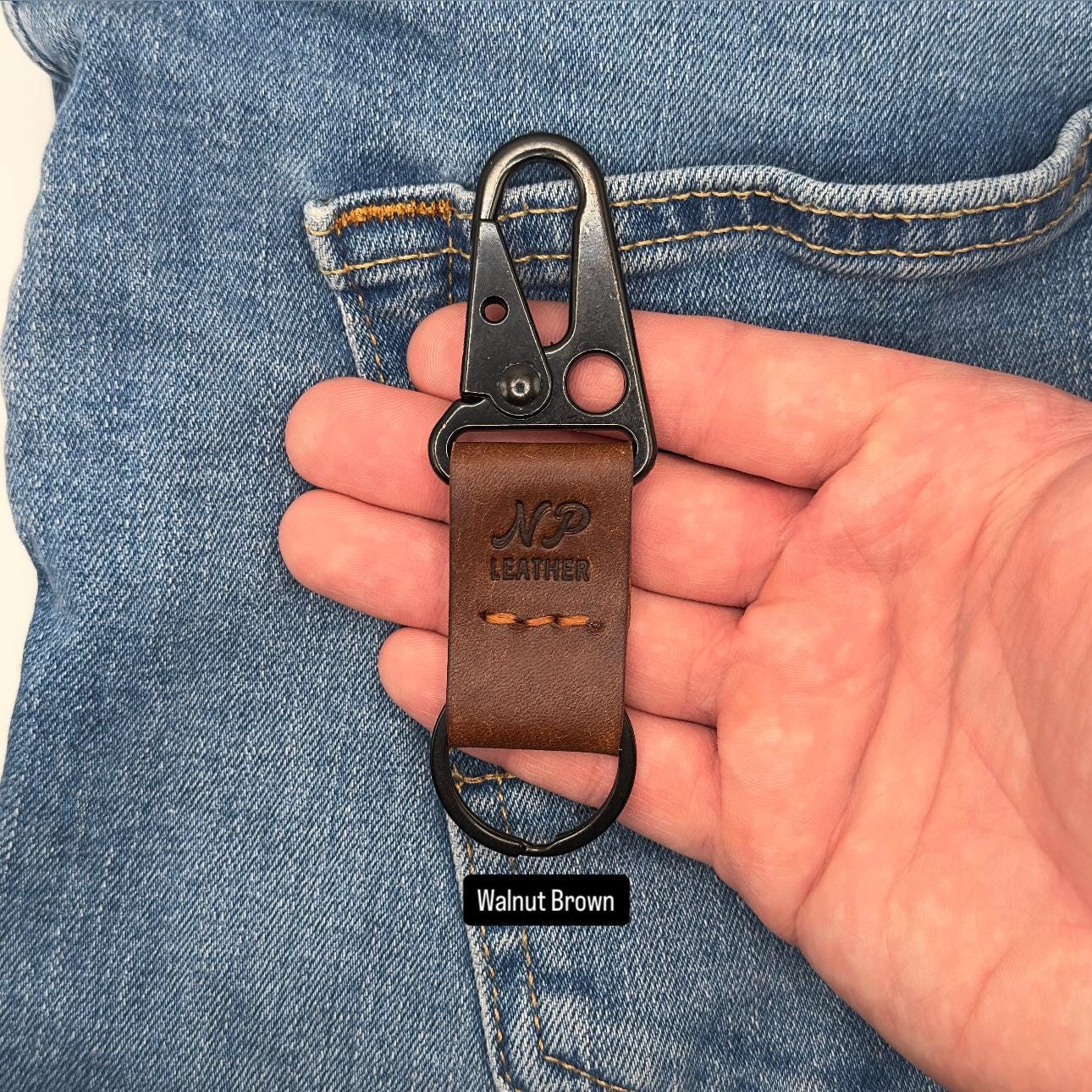 Arches Keychain: Walnut Brown Pueblo Italian Luxury Leather