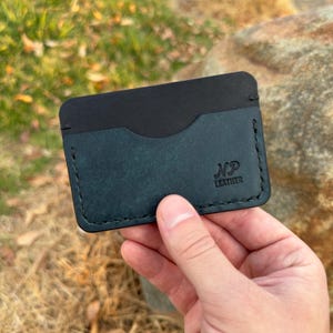 Handmade Italian Leather Card Holder, Minimalist Wallet For Men, Birthday Gift