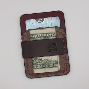 Braun Rot Alligator Brieftasche für Männer | Gator Leder Vintage Kartenhalter Geschenk für Frauen