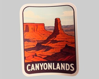 Canyonlands Sticker: Utah National Park Vintage Drawing Decal