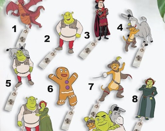 Shrek Badge Reel, Shrek And Fiona Retractable ID Badge Holder, Shrek Badge Holder, Can&#39;t Today I&#39;m Swamped, Shrek Gifts, Shrek Donkey