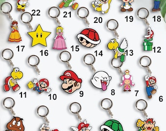 Custom Super Mario Keychain, Mario Luigi Princess Peach Toad Yoshi Bowser Keychain, Mario Birthday Gifts, Epic Universe, Universal Studios