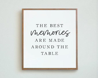 The Best Memories Are Made Around the Table Sign, Modern Farmhouse Sign, Dining Room Sign, Farmhouse Dining Room, Modern Farmhouse Dining