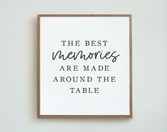 The Best Memories Are Made Around the Table Sign, Modern Farmhouse Sign, Dining Room Sign, Farmhouse Dining Room, Modern Farmhouse Dining