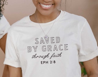 Saved by Grace Women's Christian Shirt | Womens Christian Shirts, Grace Faith Shirt, Cute Christian Shirts, Cute Christian Girl Shirts