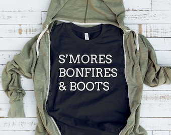 Fall Shirt, Autumn Shirt, Pumpkin Patch Shirt, Thanksgiving Shirt, Smores Bonfires Boots Shirt, Cute Gifts for Girls, Gifts for Her