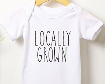 Locally Grown Baby Onesie®, Cute Baby Onesie®, Baby Shower Gift, Rae Dunn Onesie®, Baby Clothes, Baby Outfit, Farmhouse Baby Shirts