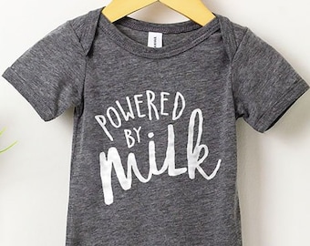 Powered by Milk Baby Onesie®, Cute Baby Onesie®, Baby Shower Gift, Breastfeeding Onesie®, Baby Clothes, Baby Outfit, Breastfed Baby Onesie®