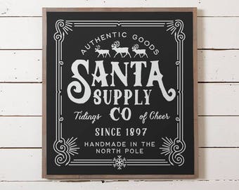 Santa Wall Sign, Christmas Santa Wall Sign, Wood Christmas Sign, Farmhouse Christmas Sign, Modern Farmhouse Christmas Decor, Christmas Gift