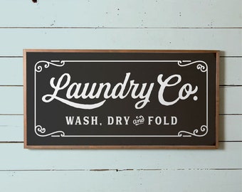 Laundry Sign, Large Laundry Wall Sign, Fixer Upper Laundry Sign, Silo Laundry Sign, Vintage Laundry Co Sign, Modern Farm Laundry Sign