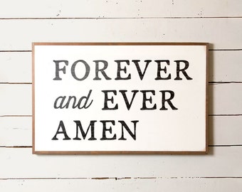 Country Song Wall Sign "Forever and Ever Amen" | Wall Decor, Farmhouse Decor, Love Sign, Master Bedroom Sign, Romantic Sign, Wedding Sign