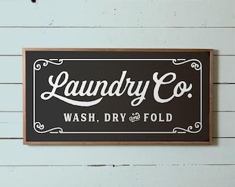 Laundry Sign, Large Laundry Wall Sign, Fixer Upper Laundry Sign, Silo Laundry Sign, Vintage Laundry Co Sign, Modern Farm Laundry Sign