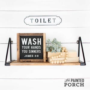 Wash Your Hands Sign | Bathroom Sign, Funny Bathroom Sign, Sinner Sign, Wash Sign, Farmhouse Bathroom Decor, Farmhouse Bath Sign, Funny Sign