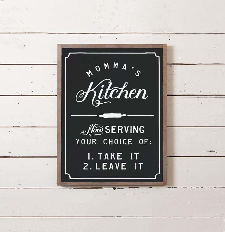 Momma's Kitchen Sign  Southern Decor, Southern Saying, Dinner