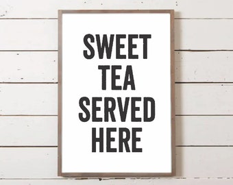 Southern Wall Sign "Sweet Tea Served Here" | Country Kitchen Sign, Farmhouse Kitchen, Southern Kitchen, Sweet Tea Sign, Vintage Kitchen Sign