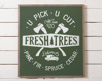Christmas Tree Wall Sign, Fresh Cut Trees Sign, Christmas Tree Sign, Christmas Sign, Christmas Wall Sign, Christmas Decor, Holiday Decor