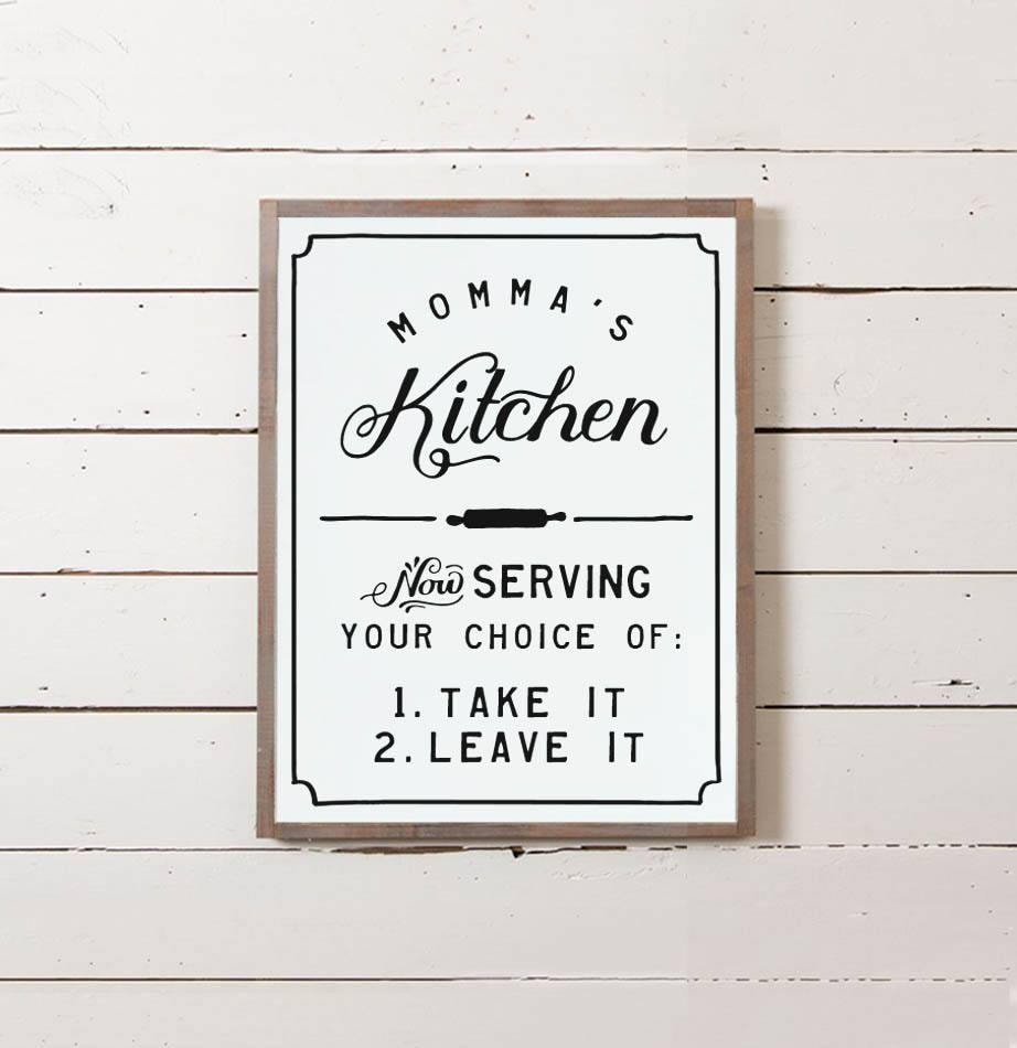 Momma's Kitchen Sign  Southern Decor, Southern Saying, Dinner
