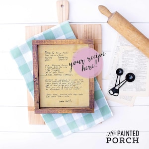 Custom Handwritten Recipe Sign | Heirloom Art | Memorial Keepsake (8x10), Family Recipe