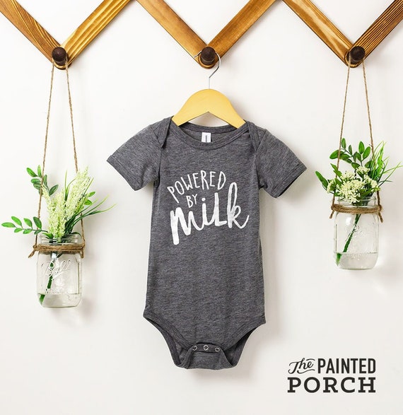 Powered by Milk Baby Onesie®, Cute Baby Onesie®, Baby Shower Gift, Breastfeeding Onesie®, Baby Clothes, Baby Outfit, Breastfed Baby Onesie®