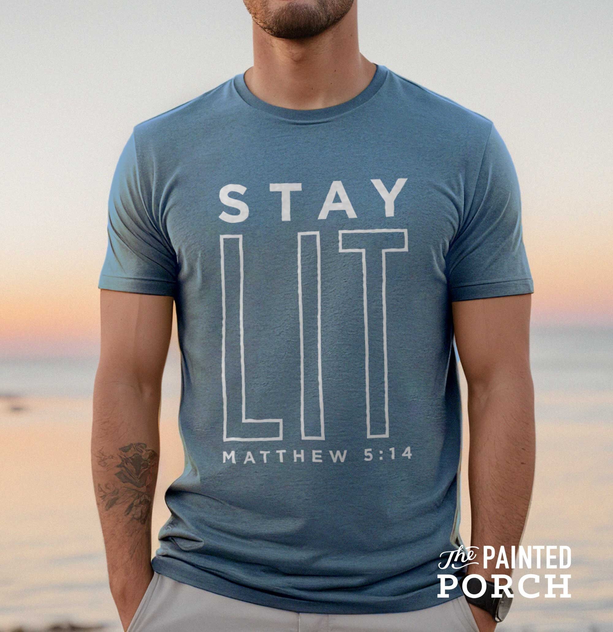 Stay Lit Mens Christian Shirt Mens Christian Gifts, Faith Shirt, Cool  Christian Shirts for Men, Trendy Christian Mens Shirt, Christian Guy 