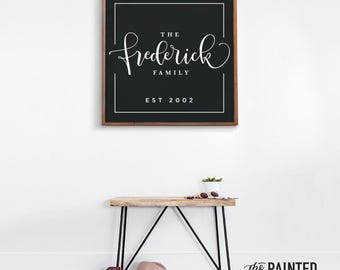 Custom Family Name Sign, Modern Farmhouse Family Name Sign, Family Est Date Sign, Est Date Sign, Custom Name Sign, Family Sign, Custom Sign