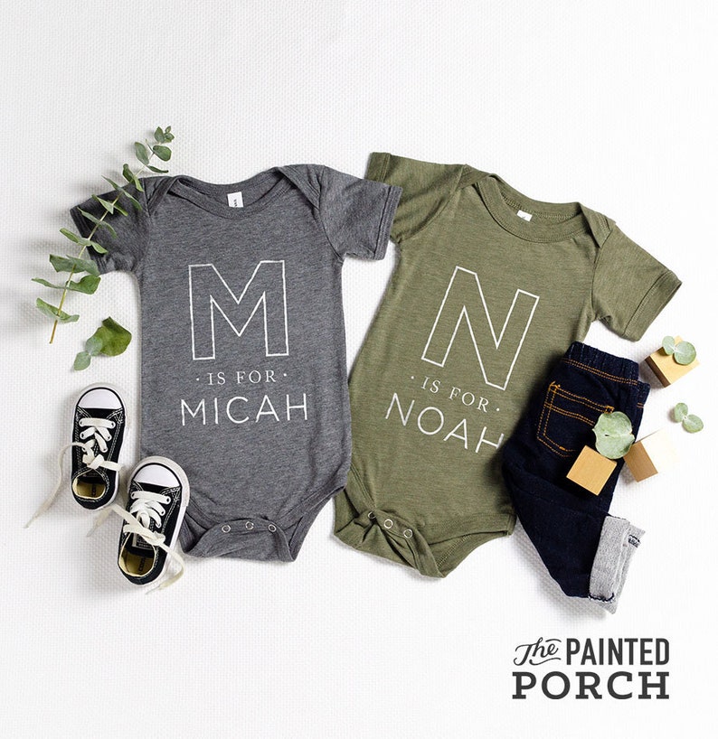 Alphabet Name Baby Onesie\u00ae Baby Onesie\u00ae Baby Gifts Alphabet Name Baby Onesie\u00ae Baby Shower Gift Cute Baby Clothes Monogram Baby Onesie\u00ae