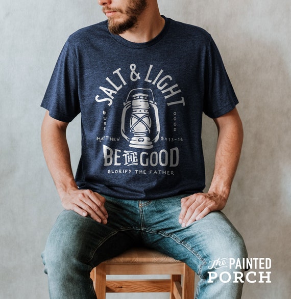 Salt and Light Christian Shirt | Mens Christian Shirt, Mens Christian Gifts, Bible Shirt, Mens Bible Study Shirt, Youth Group Shirt,
