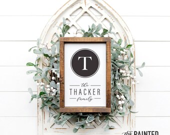 Custom Name Home Sign, Family Name Sign, Family Monogram Sign, Housewarming Gift, Christmas Gift, Family Gift, Custom Name Welcome Sign