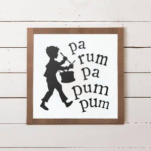 Kid's Christmas Wall Sign, Cute Christmas Sign, Small Christmas Sign, Little Drummer Boy, Farmhouse Decor, Wood Christmas Signs, Holiday