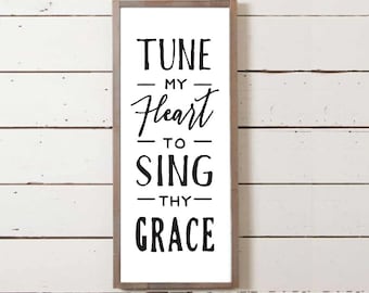 Farmhouse Sign "Tune My Heart" | Wall Decor, Farmhouse Wall Decor, Magnolia Farms Wall Decor, Joanna Gaines Decor, Fixer Upper Wall Decor